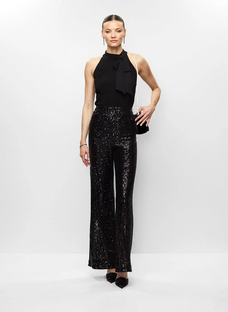 Haut à col et pantalon à sequins