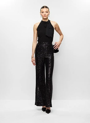 Haut à col et pantalon à sequins