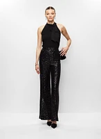 Haut à col et pantalon à sequins