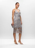 Robe sans manches et pochette à cordes métallisées