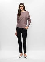 Pull à manches ajourées et pantalon étroit