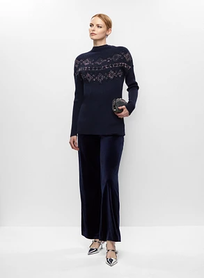 Pull tunique et pantalon à enfiler en velours