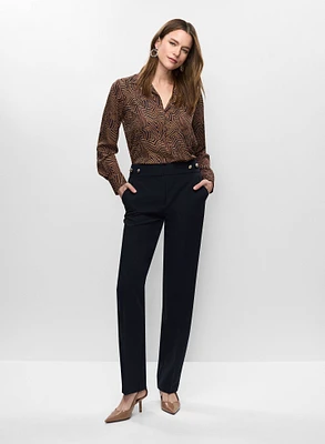 Cardigan à rayures et pantalon à jambe droite