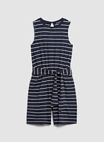 Striped Rhinestone Detail Romper