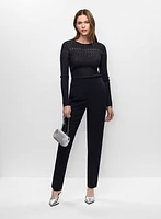 Pull en tricot pointelle et à jambe étroite