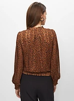 Animal Print Chiffon Top