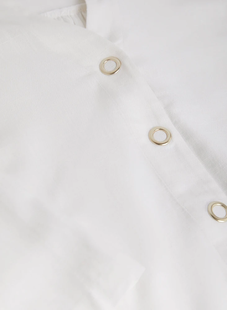 3/4 Sleeve V-Neck Blouse