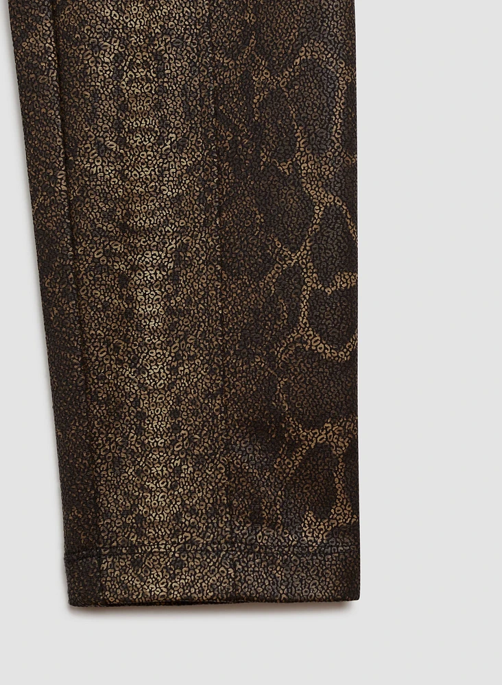 Kayla Pull-On Snakeskin Print Pants