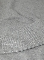 Rhinestone Cuff Tunic Sweater