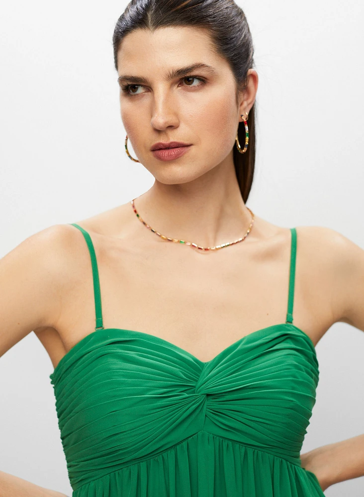 Robe bustier à ourlet asymétrique