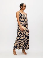 Robe maxi à motif feuilles