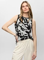 Abstract Print Sleeveless Blouse