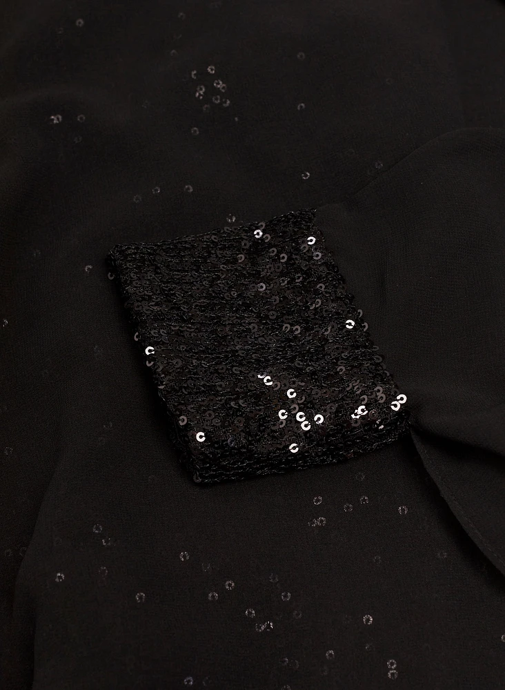 Sheer Sequin Detail Blouse