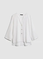 3/4 Sleeve V-Neck Blouse