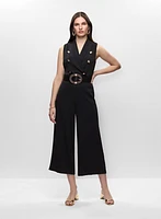 Combinaison jambe large et ceinture