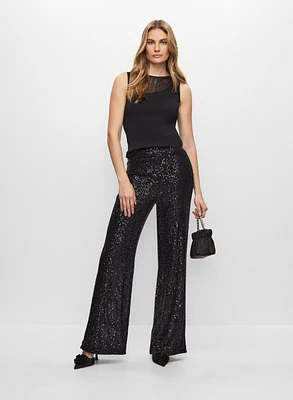 Camisole illusion et pantalon à sequins