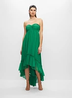 Robe bustier à ourlet asymétrique