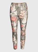 Floral Print Slim Leg Jeans