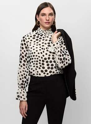 Blouse à pois en chiffon