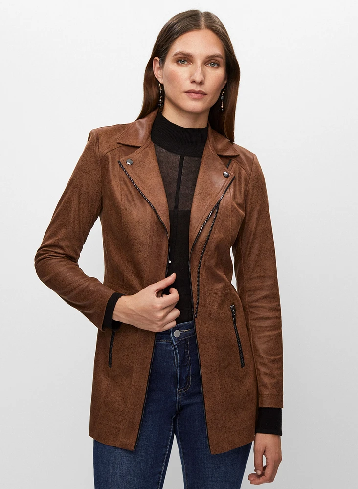 Vex - Veste style redingote en faux suède