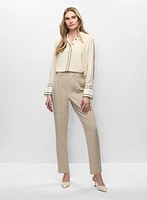 Blouse à bandes contrastantes et pantalon droit