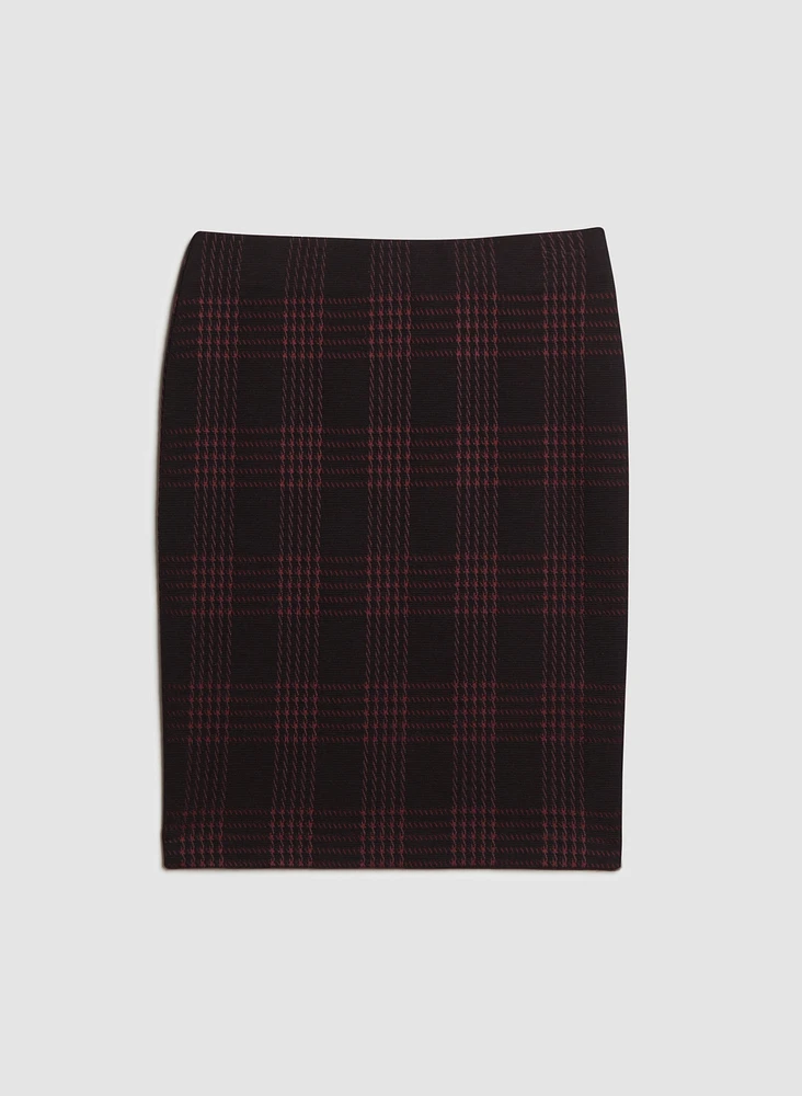 Ottoman Plaid Print Skirt