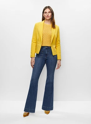 Blazer court et pull à crêtes