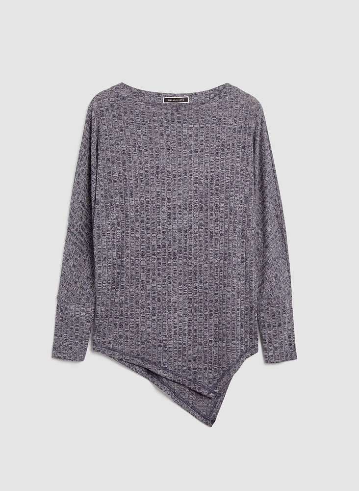 Tunique asymétrique en tricot mélang
