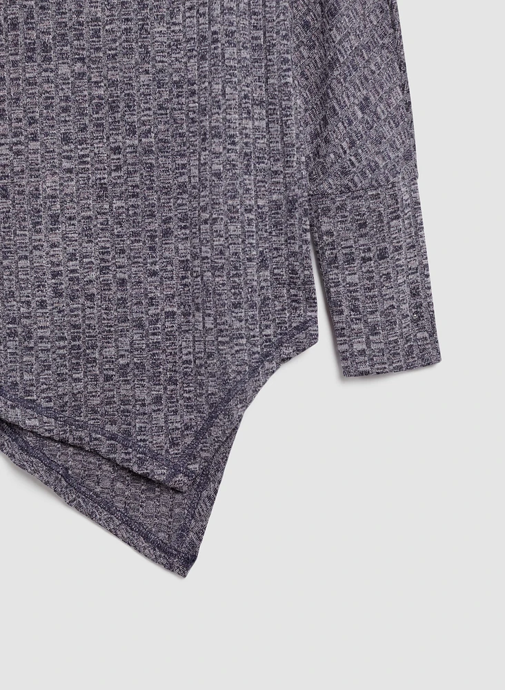 Tunique asymétrique en tricot mélang