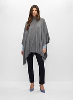 Poncho long à col roulé 