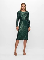 Robe en sequins à encolure bateau