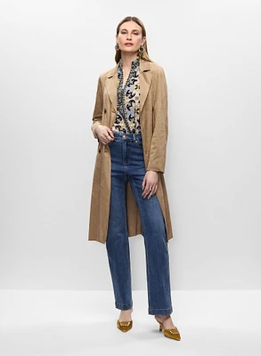 Manteau trench et haut motif cachemire