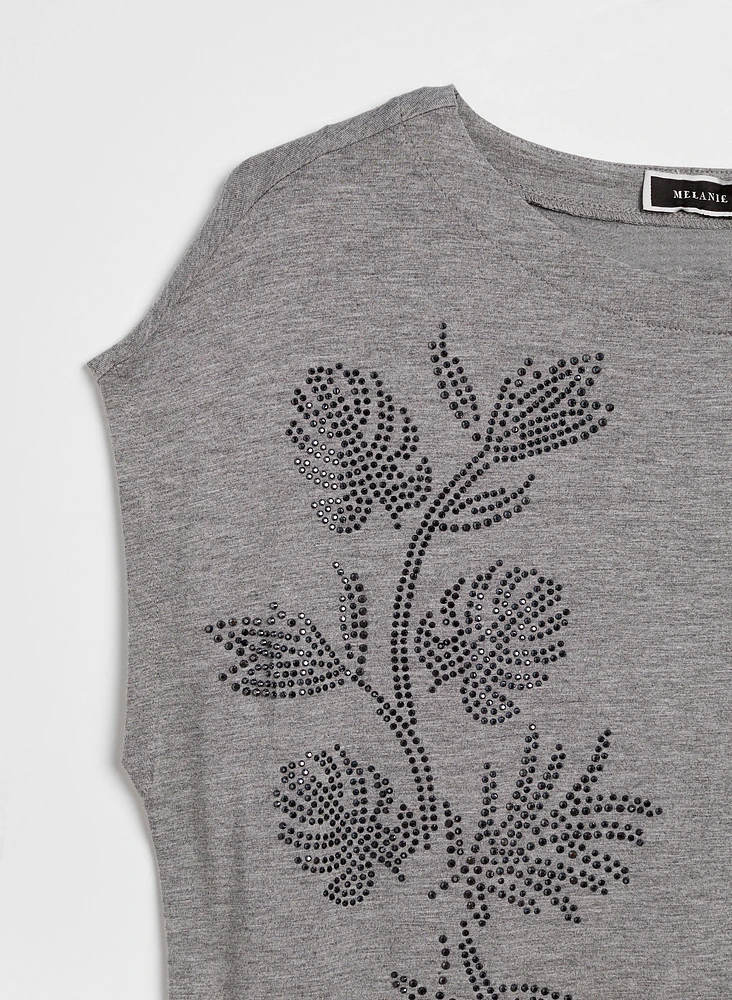 Robe t-shirt à détails floraux