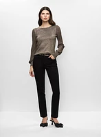 Pull en lurex et jean droit