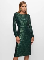 Robe en sequins à encolure bateau