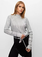 Pull en tricot côtelé à sequins