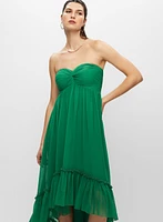 Robe bustier à ourlet asymétrique