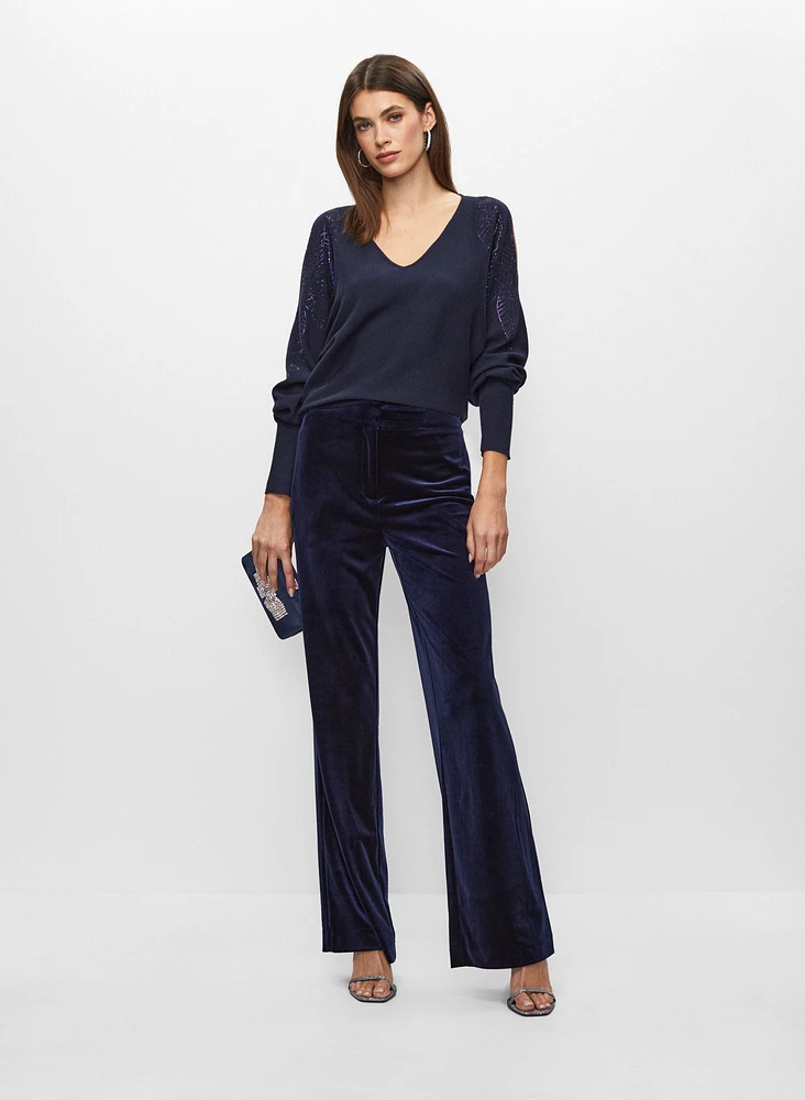 Pull à sequins et pantalon en velours
