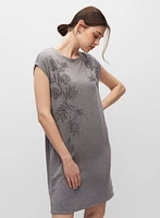 Robe t-shirt à détails floraux
