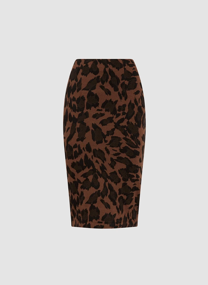 Jupe à enfiler motif léopard