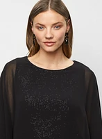 Sheer Sequin Detail Blouse