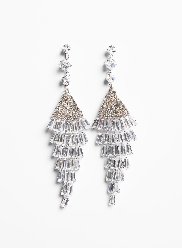 Boucles d'oreilles chandelier à cascade de baguettes