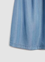 Robe droite en tencel à encolure bateau