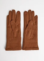 Quilted Faux Suede Gloves