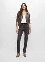 Vex - Zip Detail Faux Suede Jacket