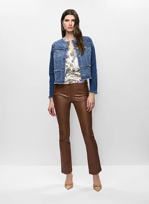 Veste en denim et jean effet ciré