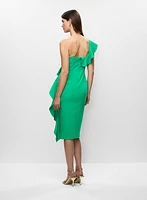 Adrianna Papell - One-Shoulder Flounced Dress