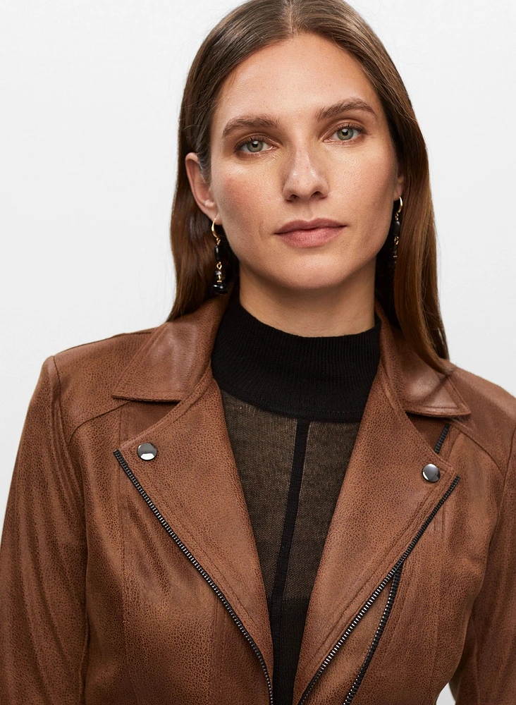 Vex - Veste style redingote en faux suède