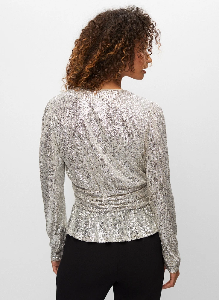 Sequin Peplum Top