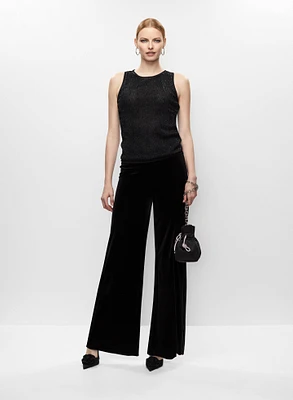 Haut perlé et pantalon en velours